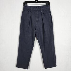 MOTHER Superior The Inside Out Ankle Faded Black Pleated Jeans Baggy Size 27